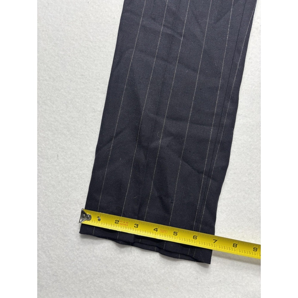 Lauren Ralph Lauren Dress Pants Womens 12 Black Pinstripe Straight Leg Twill - Picture 7 of 15